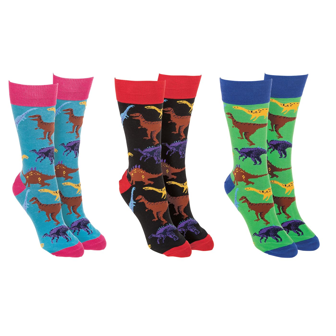 Joe Davies Sock Society Fun & Cute Collection of Funky & Fun Socks - Space, Rainbows, Dinosaurs & More! (UK, Alpha, One Size, Regular, Regular, Dinosaur)