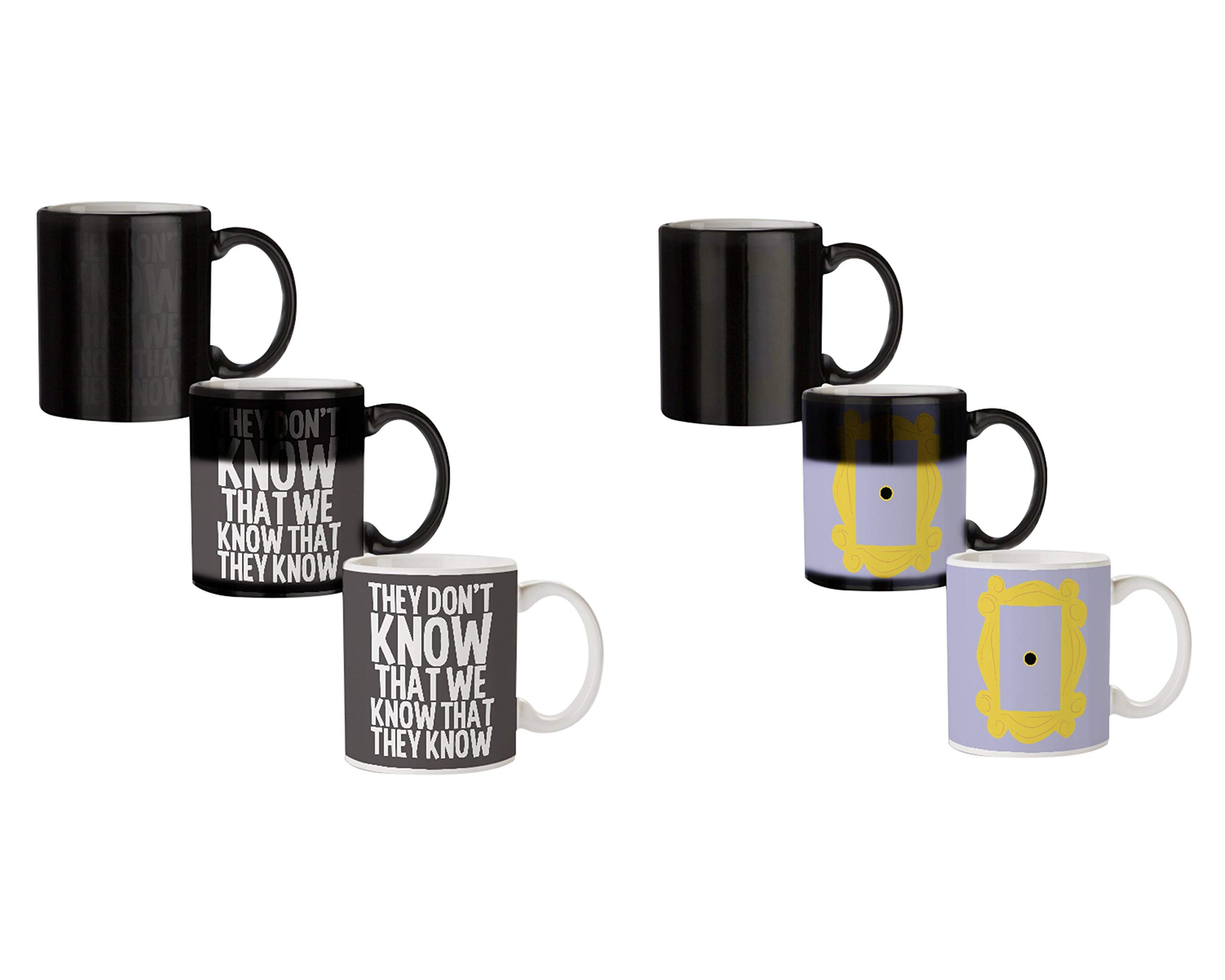 Motivate Box India Ceramic Friends Tv Show Designs Magic Mugs, 11 Ounce, Multicolor, 2 Piece