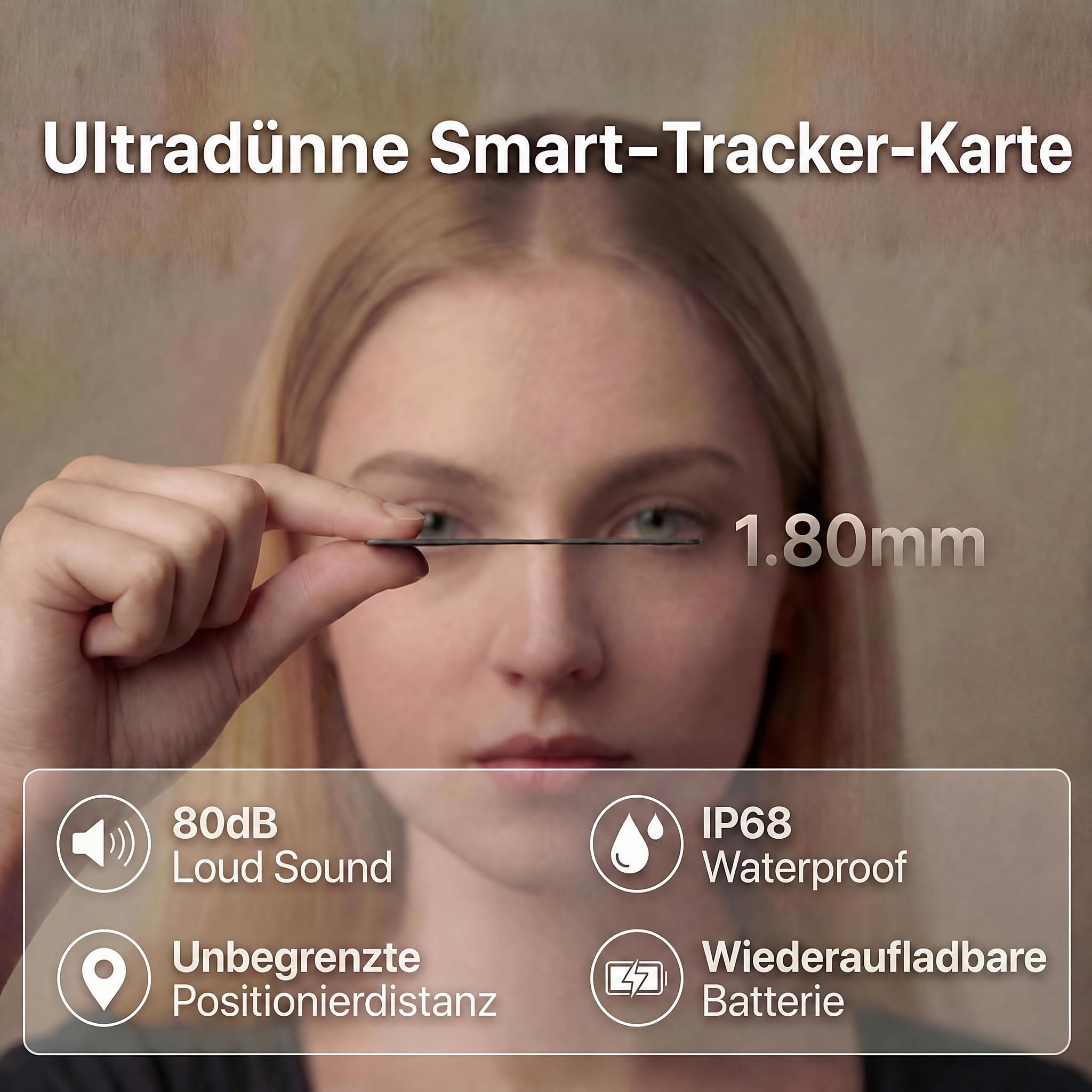 Air Tracker Karte Tag Wiederaufladbarer,kompatibel mit Apple Wo ist? & Find My (nur iOS), IP68 wasserdicht – Slim Schlüssel-Tracker für Geldbeutel, Reisepass, Koffer (2er-Pack) Schwarz