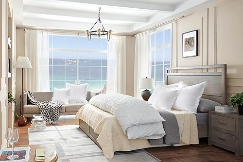 Miniatura 3 de Juego de 2 fundas de almohada de gofre de 24 x 24 pulgadas, fundas de almohada decorativas con patrón cuadrado lavado a la piedra para sofá,