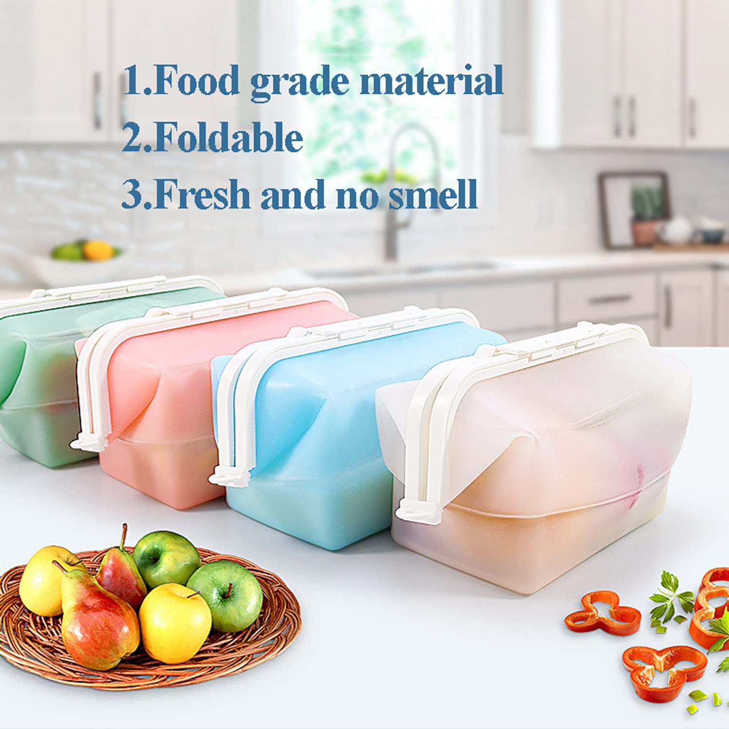 MdakeGo Récipients à Sandwichs, Boîte à Sandwich En Silicone Avec