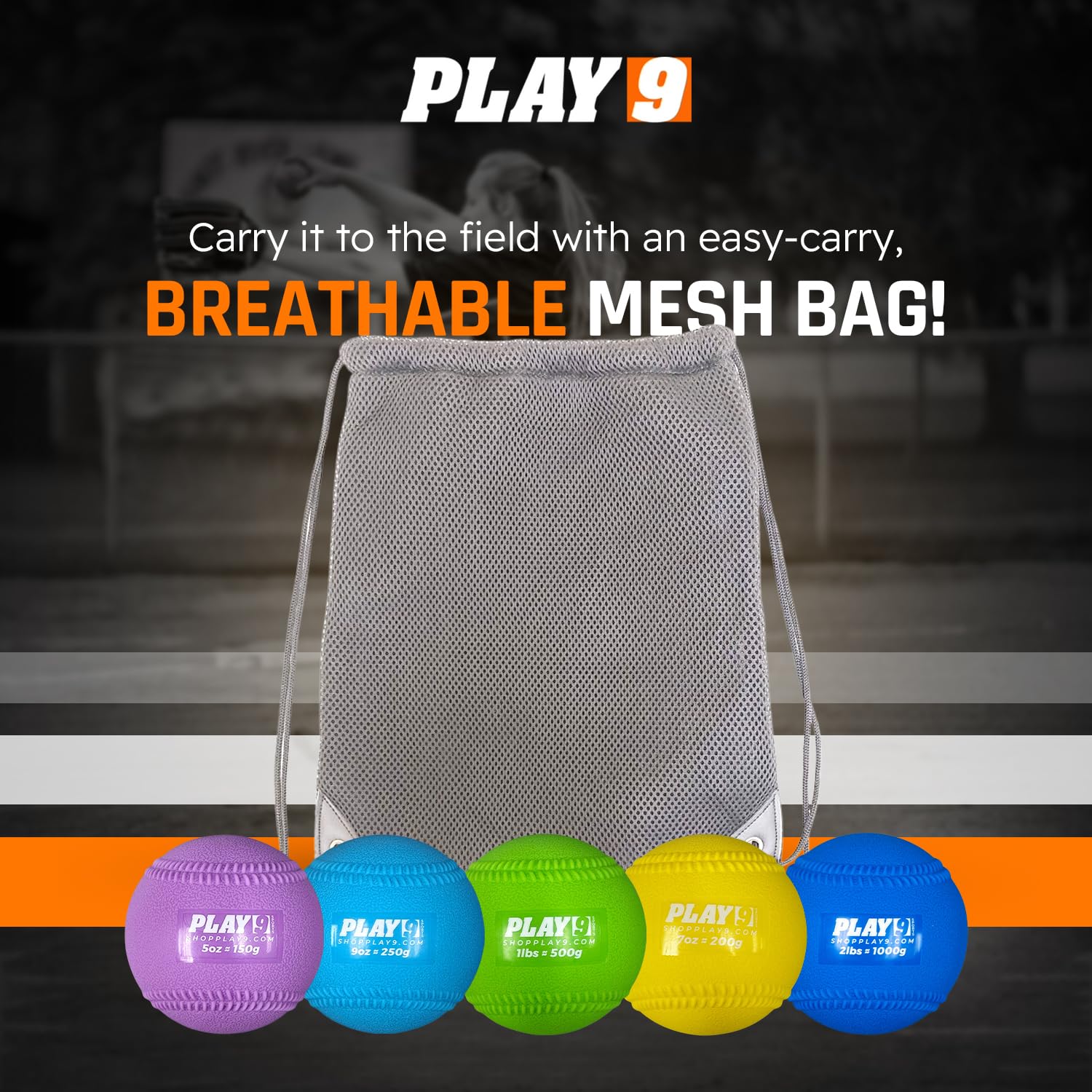 Plyoball - Juego de pelotas con peso para entrenamiento de lanzamiento y lanzamiento, pelotas de entrenamiento para sóftbol, aumenta la velocidad, la fuerza y la memoria muscular
