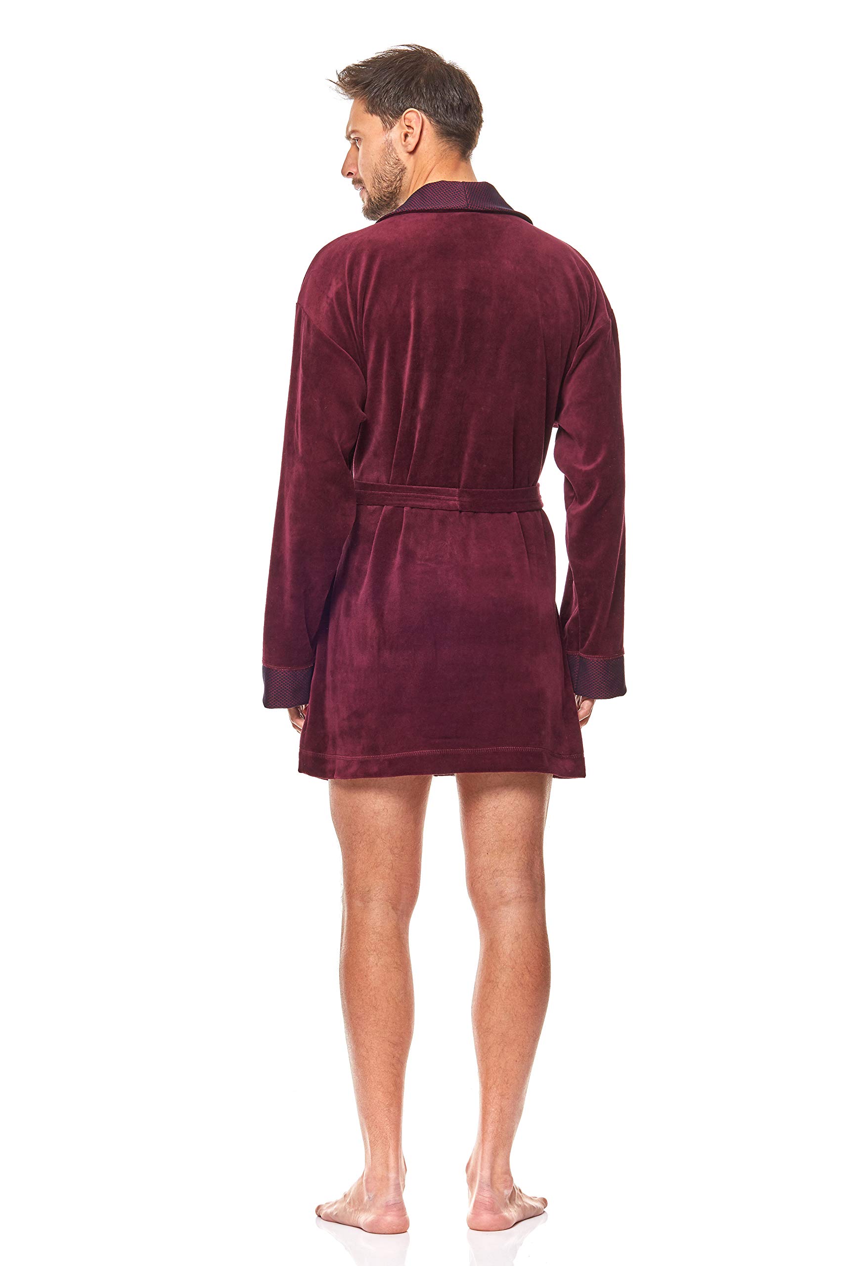 L&L - 9101 Kurzer Herren Bademantel mit weichen Ärmeln. Extrem flauschig. Herren Bademantel