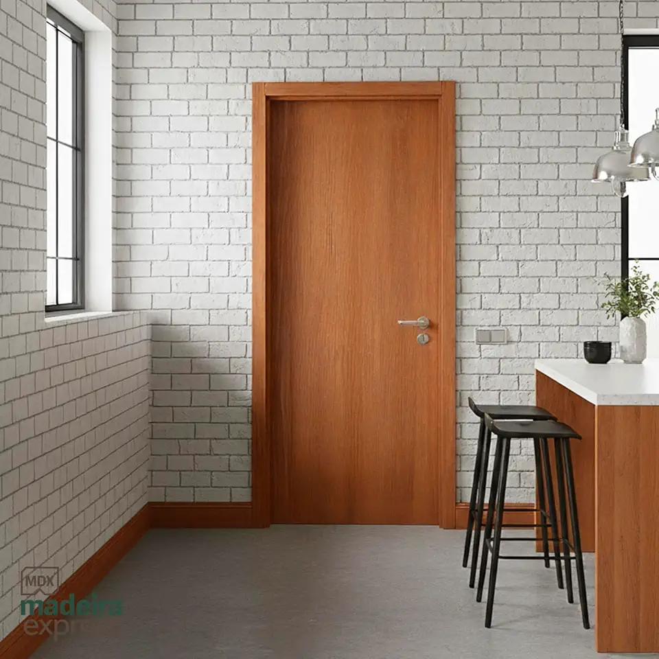 Porta Lisa Colmeia - Mogno Ubatuba - 35x620x2100 mm