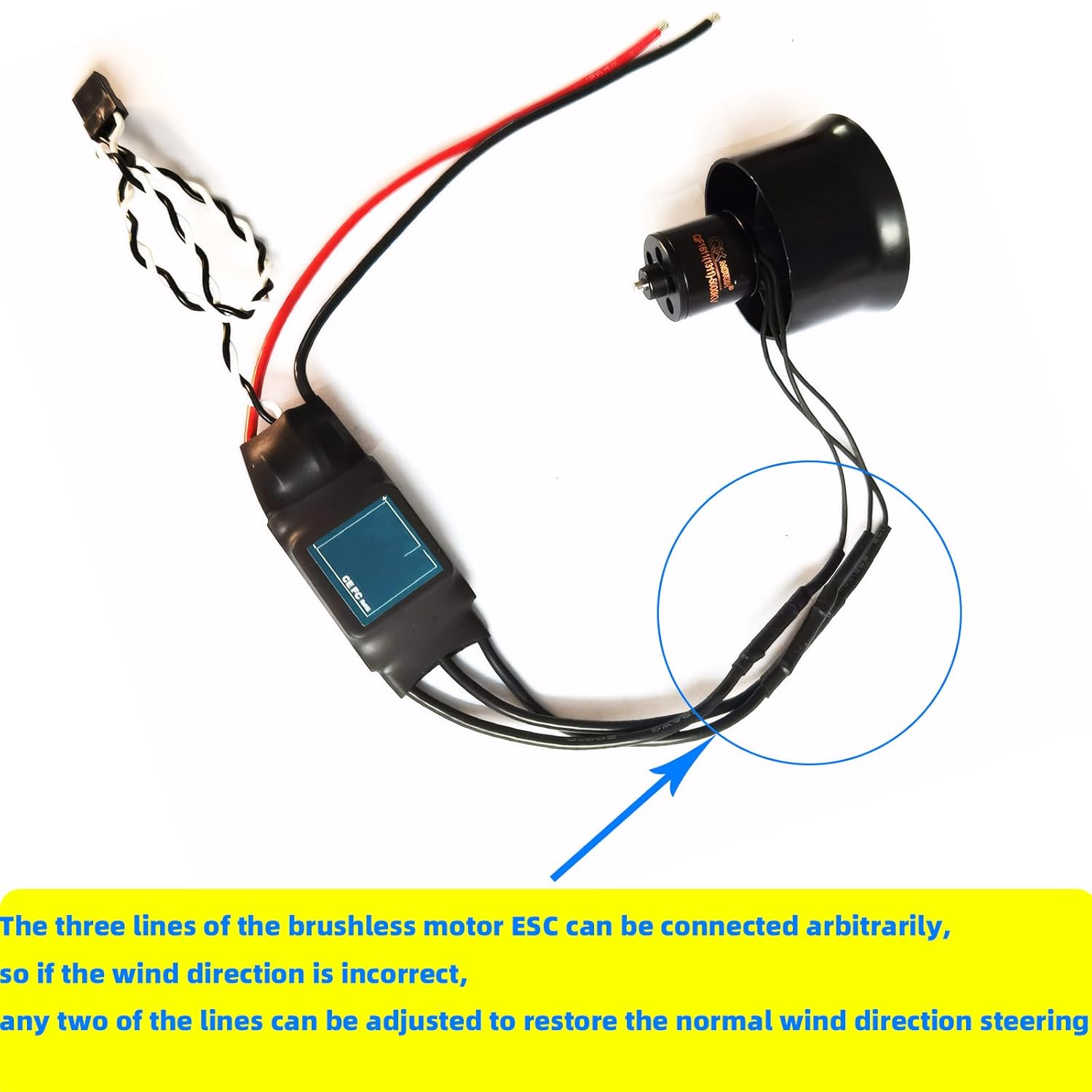 70mm EDF RC Ducted Fan – 6 Blades Ducted Fan Set, QF2822 3000KV 4S Brushless Motor for RC Airplane Model