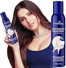 Urban yog Hair Removal Cream Spray for Women | Painless Body Hair Removal Spray for legs, hands, underarm & back (200 ML, Tulip (Blue))