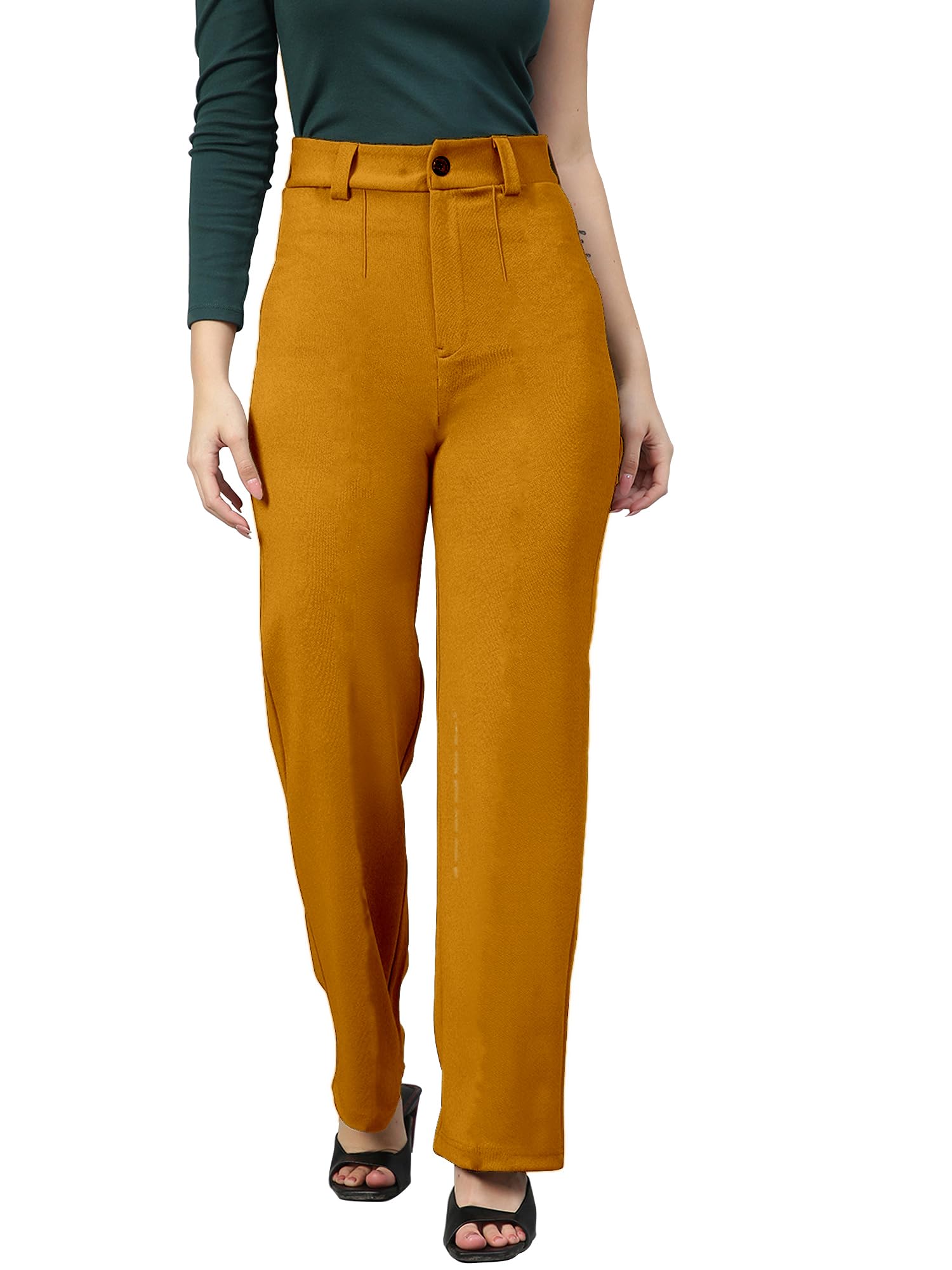 Mehrang Trousers for Women, Formal Pants for Women, Straight Fit Pants