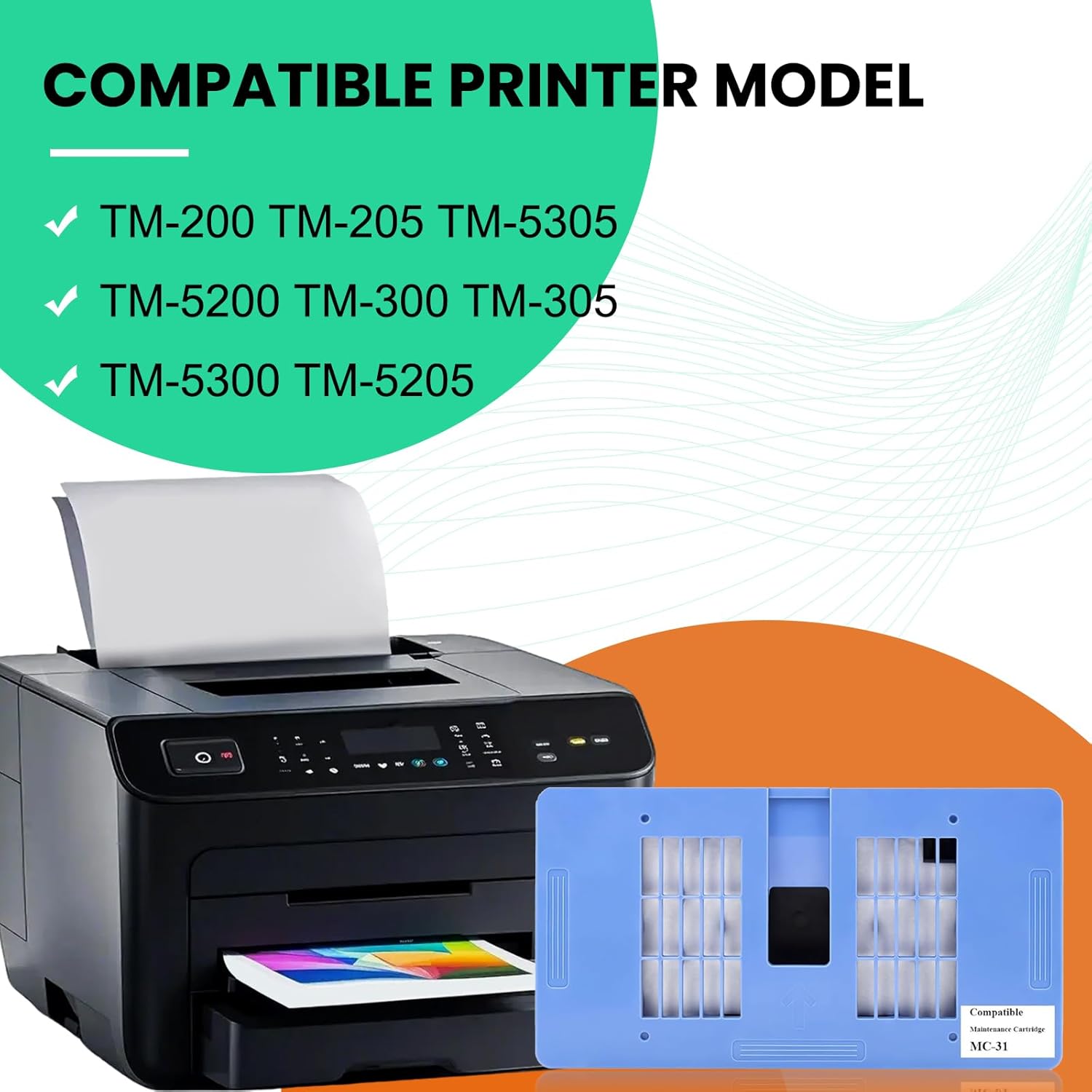 MC-31 Maintenance Cartridge Replacement for Canon Imageprograf TM-200 TM-205 TM-300 TM-305 TM-5200 TM-5205 TM-5300 TM-5305 Printers