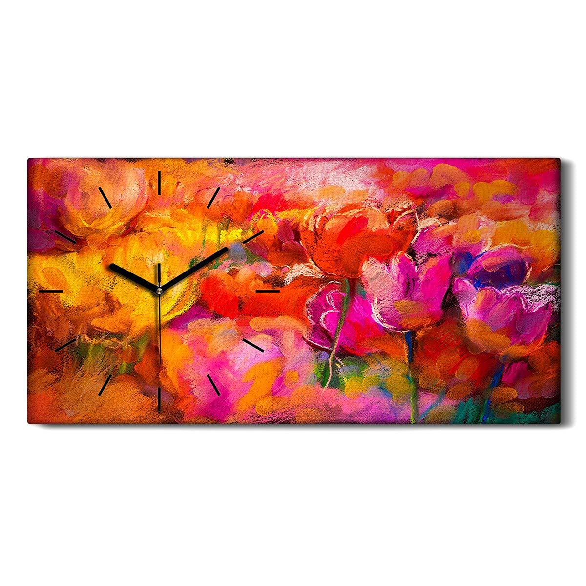 Horloge sur toile decoration 60x30cm salon chambre image art moderne