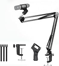 Audio Array AA-05 Suspension Boom Scissor Microphone Arm Stand | Universal clamp with mic Holder & 3/8″ to 5/8″ Adapter for Shock mounts | Suitable for Stages, Studios, Broadcasting, TV Stations
