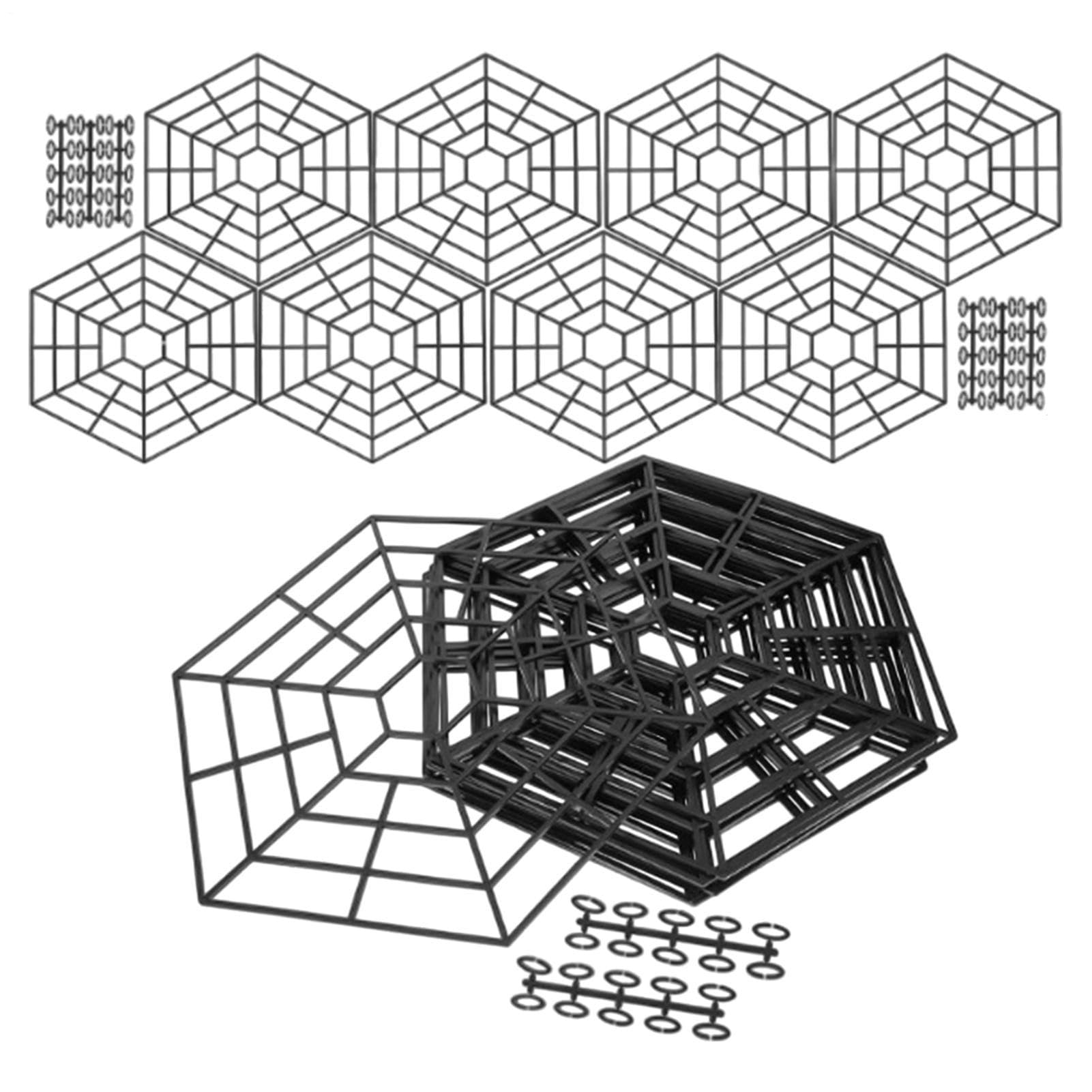 Red protectora para estanques con malla hexagonal antirrobo para proteger peces (20 piezas)