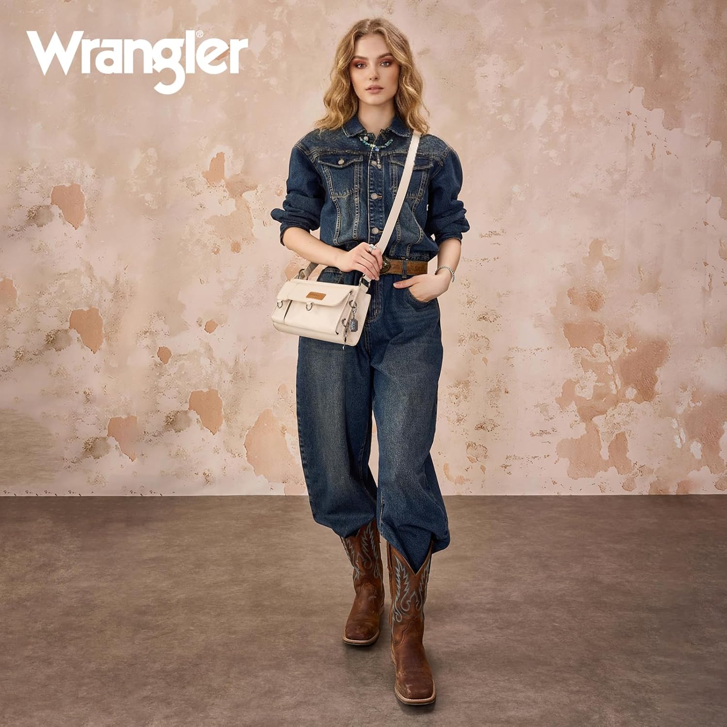 Wrangler Y2K Purse Small Shoulder Bag for Women with Western Detachable Charms & Multiple Pockets - Image 3