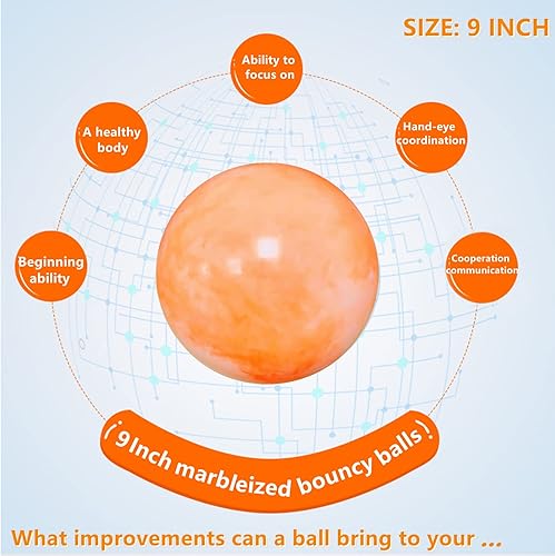 Miniatura 15 de 4 pelotas hinchables marmoleadas y 1 bomba de 9 pulgadas, bolas sensoriales inflables de playa, pelotas hinchables para el patio de recreo escolar