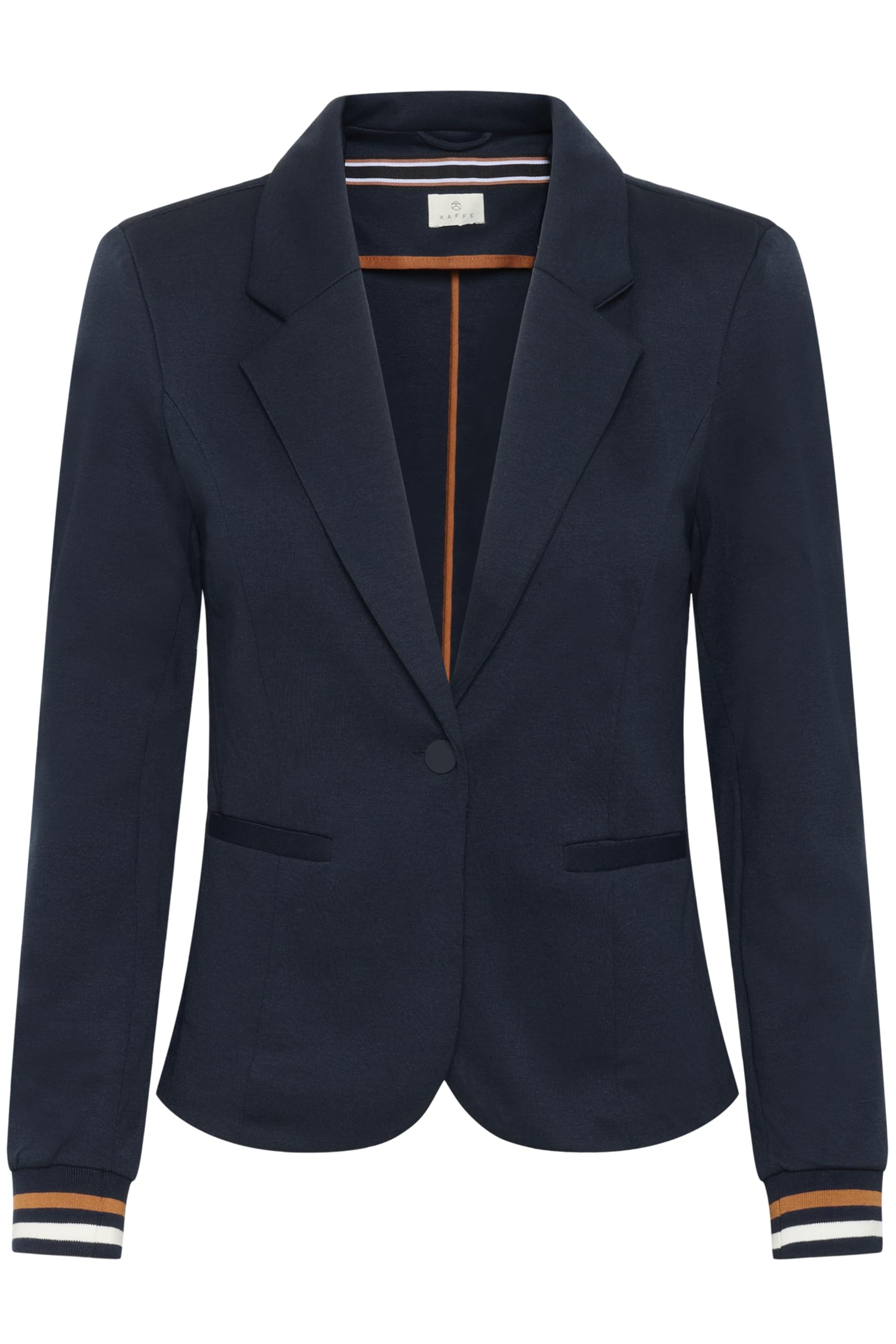 Kaffe Women's Midnight Navy-Sierra/Chalk Sporty Blazer Single Breasted Regular Fit, M