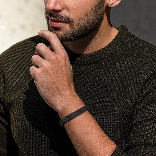 Miniatura 5 de XUANPAI Pulsera de alerta médica para mujeres, pulsera de cuerda trenzada ajustable hecha a mano para hombrespulsera de identificación médica para