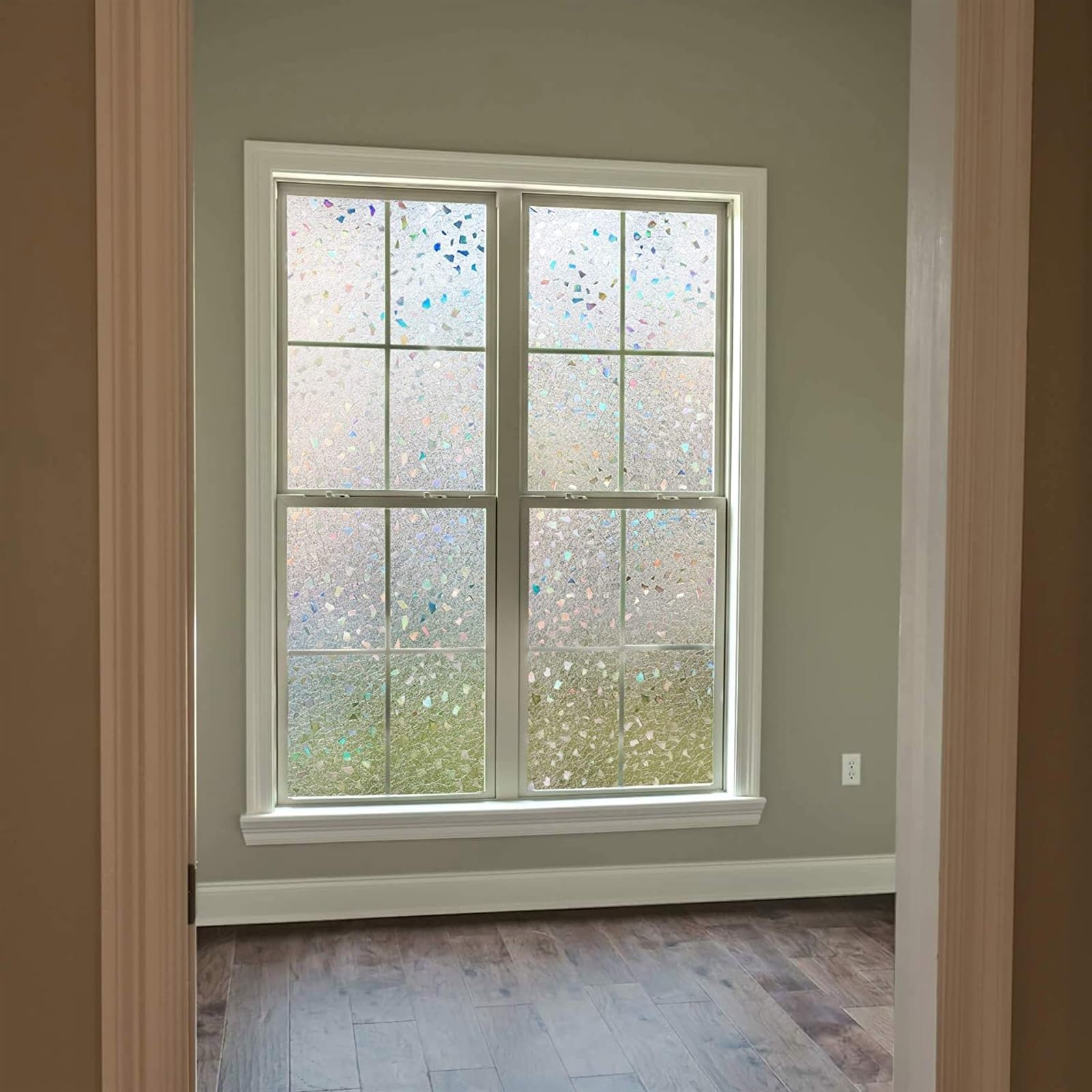 Película de privacidad para ventanas Película de ventana decorativa arcoíris, película de privacidad de ventana teñida, adhesivo estático de vidrio esmerilado for puerta de vidrio for el hogar, diseño