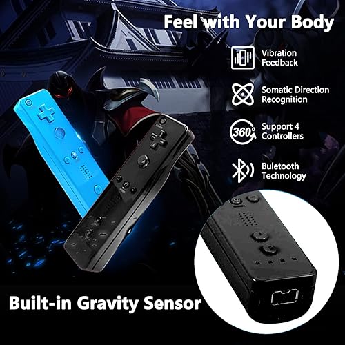 Miniatura 28 de Yosikr Controller for Wii, Remote Controller for Wii with Silicone Case and Wrist Strap Compatible for Wii/Wii U (2 Pack, White and White)