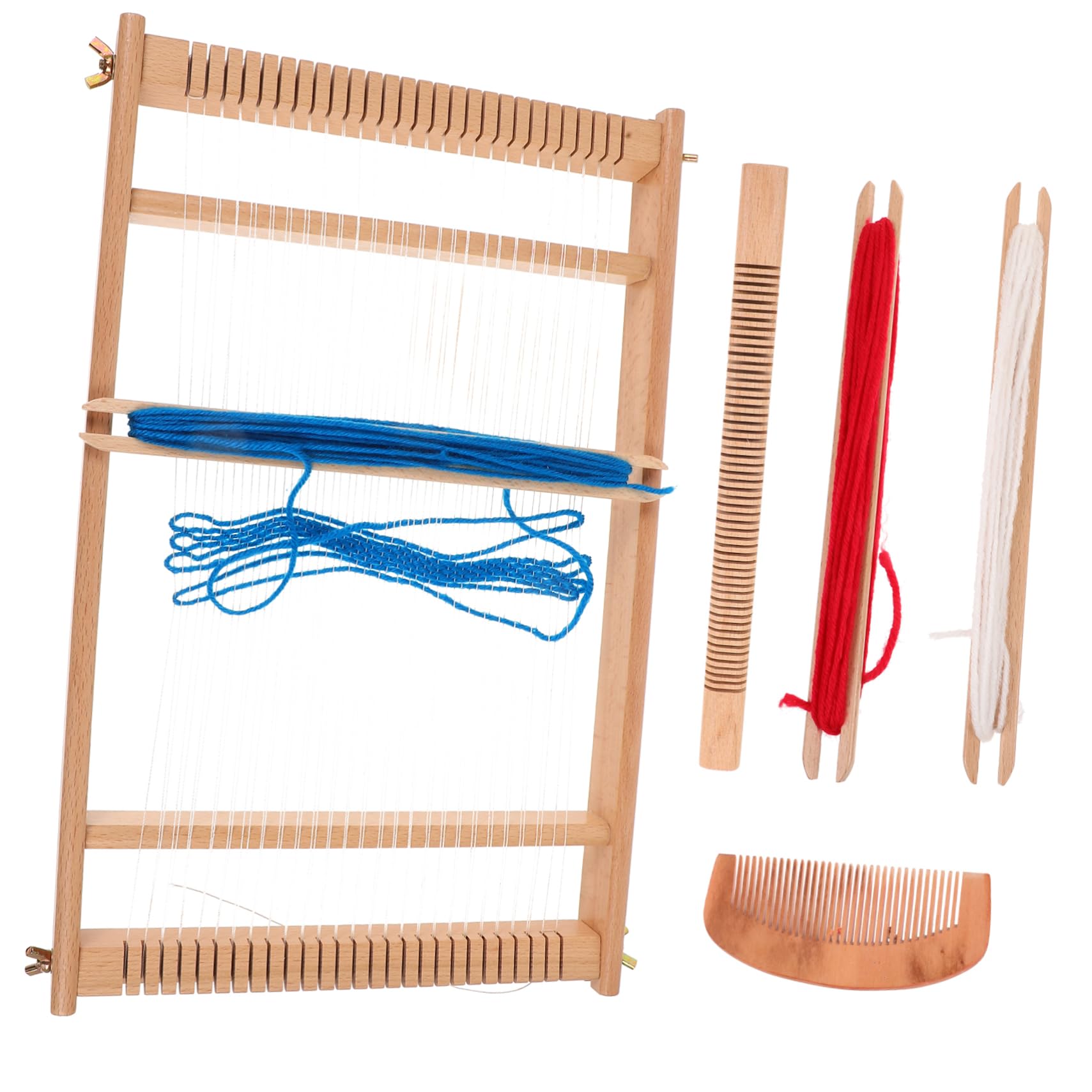 NUOBESTY Telaio per Tessitura in Legno Telaio Fai da Te Facile da Usare per Principianti e Appassionati di Tecniche Artigianali