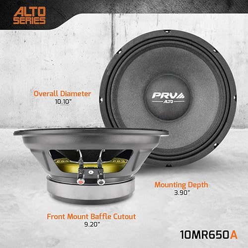 Miniatura 4 de PRV AUDIO 10MR650A 10 Pulgadas Altavoz de Rango Medio, 8 Ohm, 650 Vatios, 97.5 db, Bobina de Voz de 2.5 Pulgadas Serie Alto Audio de Rango Medio de