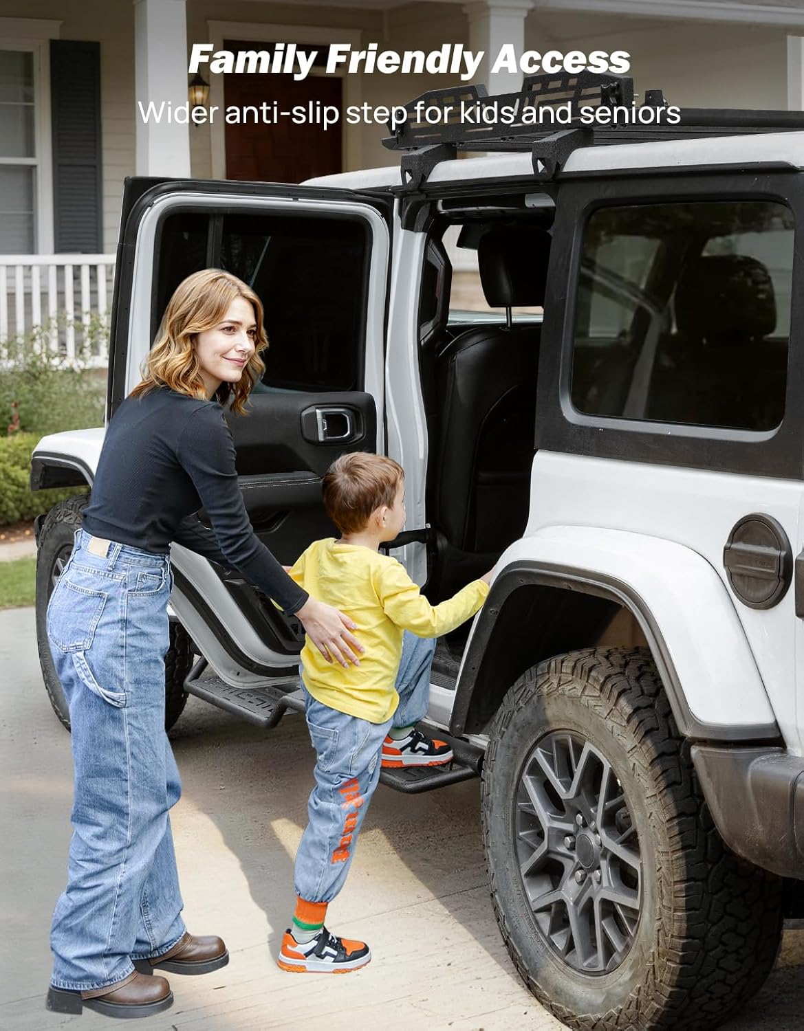 JOYTUTUS Running Boards Side Steps for Wrangler JL 4-Door 2018-2026 | 500LB Capacity | OEM Fit | Anti-Slip Textured Steps