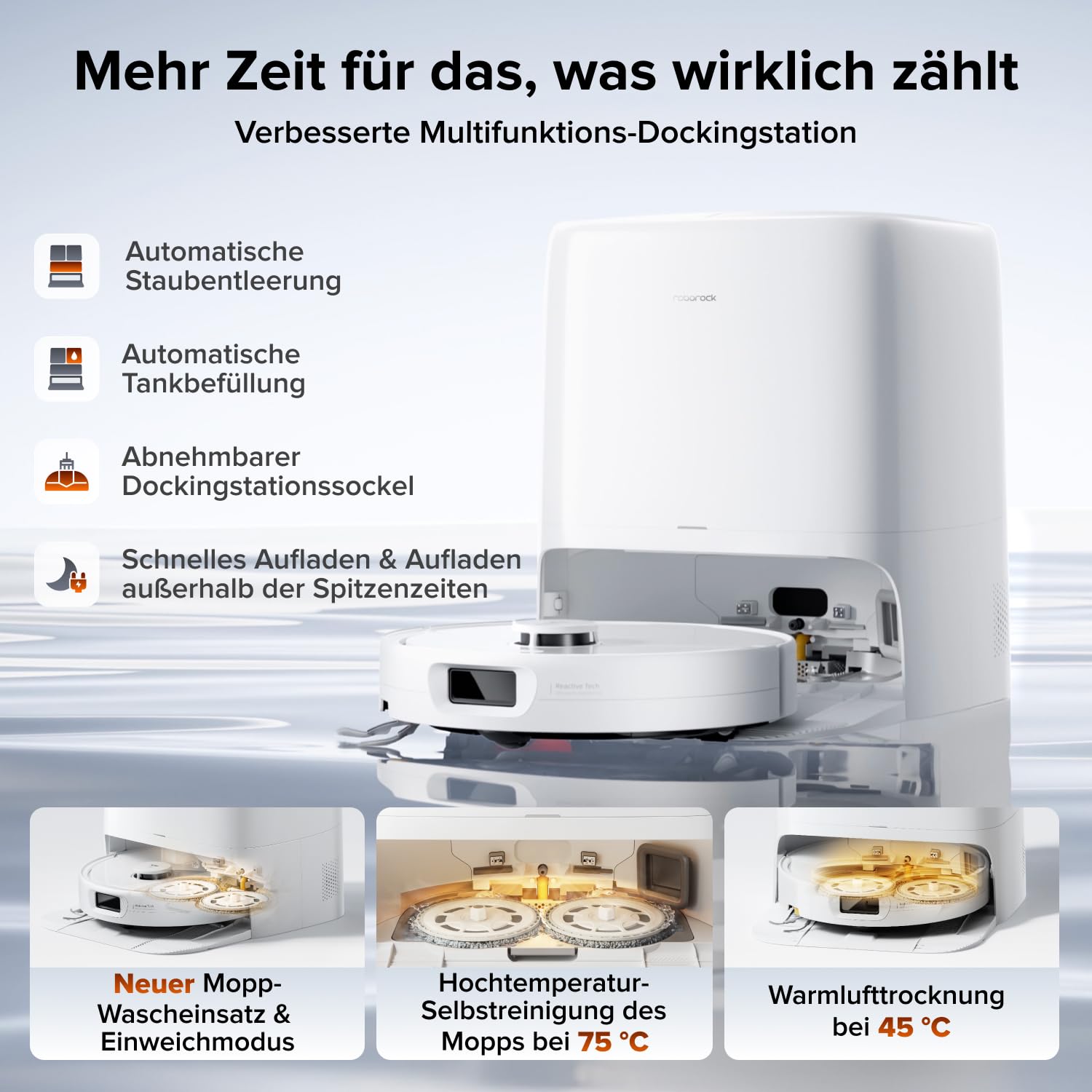 roborock Qrevo 2 Pro Saugroboter mit Wischfunktion, 25.000 Pa Saugkraft