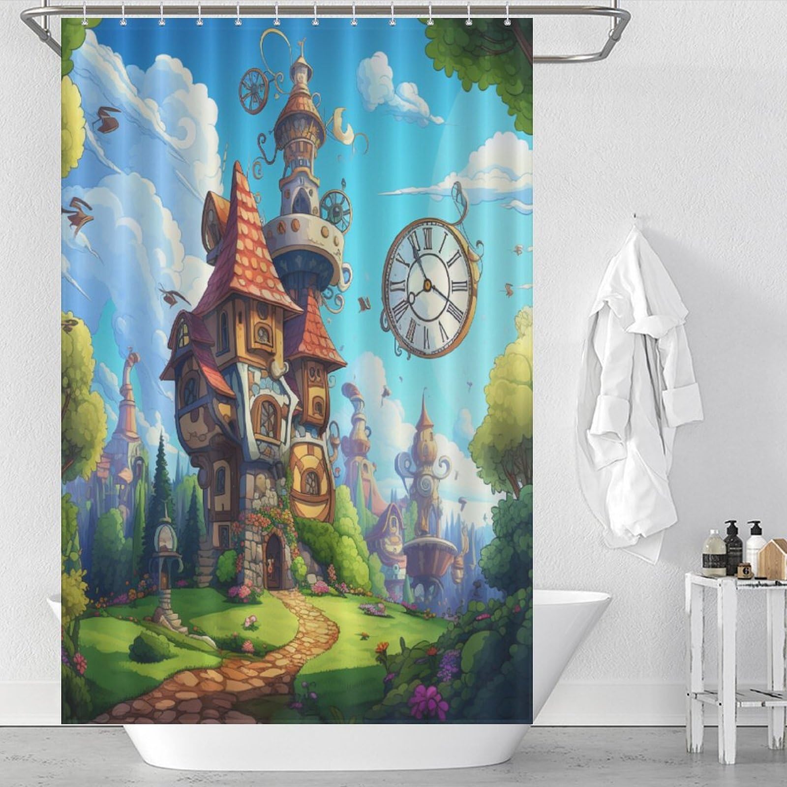 Rideau de douche 122x183 en tissu polyester anti-moisissure