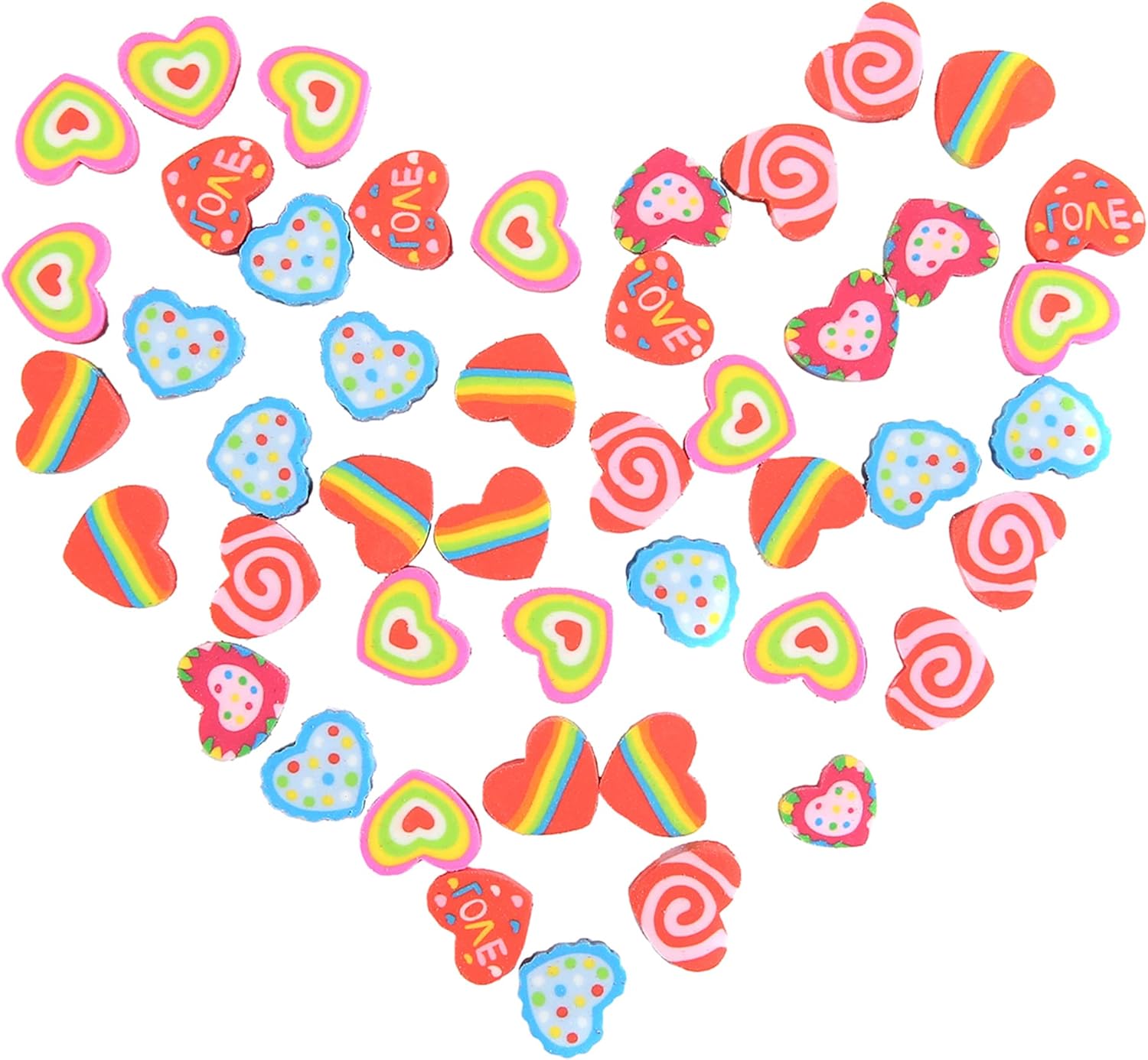 300Pcs Heart Mini Erasers for Kids Bulk, Small Cute Pencil