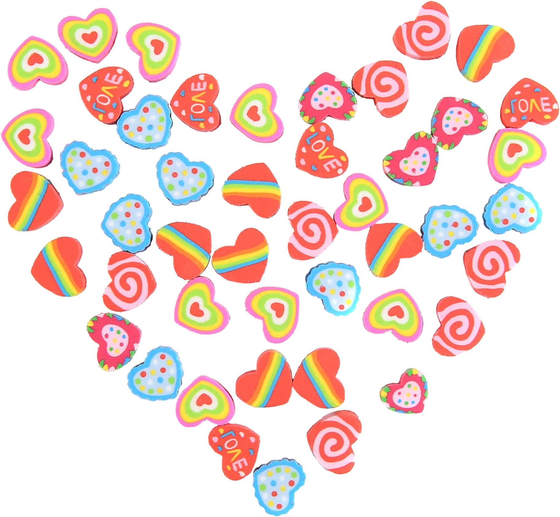 300Pcs Heart Mini Erasers for Kids Bulk, Small Cute Pencil Erasers for Valentines Day Gifts Classroom School Rewards Party Favors