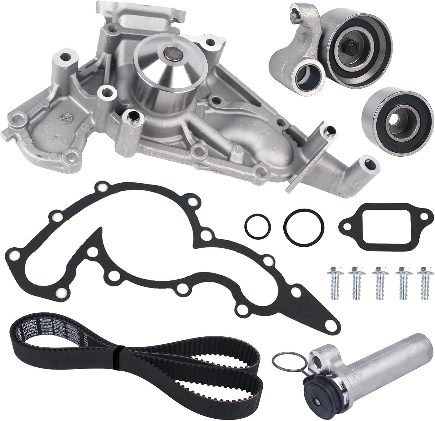 Autoround Timing Belt Kit with Water Pump [4.0L 4.3L 4.7L V8] Fit for 1998-2010 Toyota Tundra / 4Runner / Sequoia/Land Cruiser, Lexus GX470 LS400 LS430 LX470 SC430 SC400 GS400, Replaces # TKT021