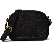 Frye Womens Melissa Sueded Croco Camera, Black, One Size