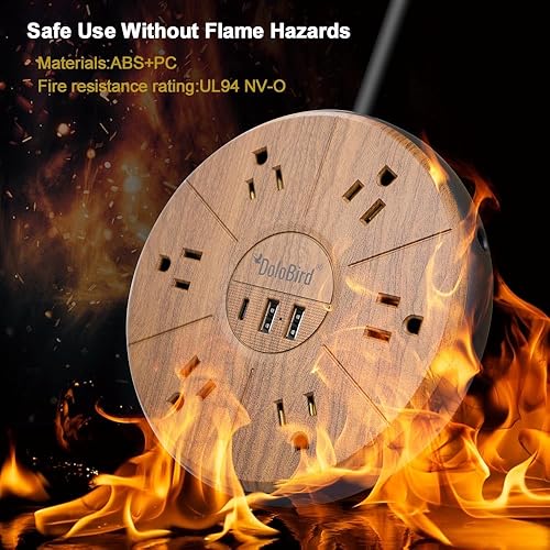 Miniatura 5 de Protector de sobretensiones con 6 salidas de CA con USB y USB-C PD de 20 W, carga rápida, 15 A, 1875 W, salida de alta potencia ampliamente