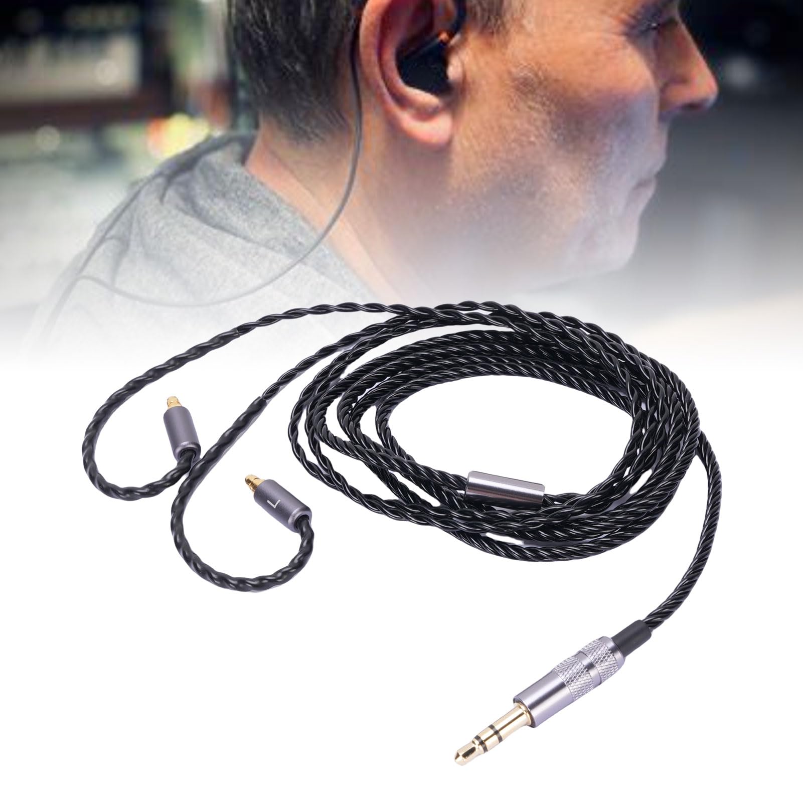 ASHATA Ersatz-Audiokabel, Upgrade-Kopfhörerkabel für IE 100, IE400, IE 500, IE100 Pro, IE400 Pro, IE 500 Pro, Kopfhörer-Soundkabel, 3,5-mm-Stereostecker