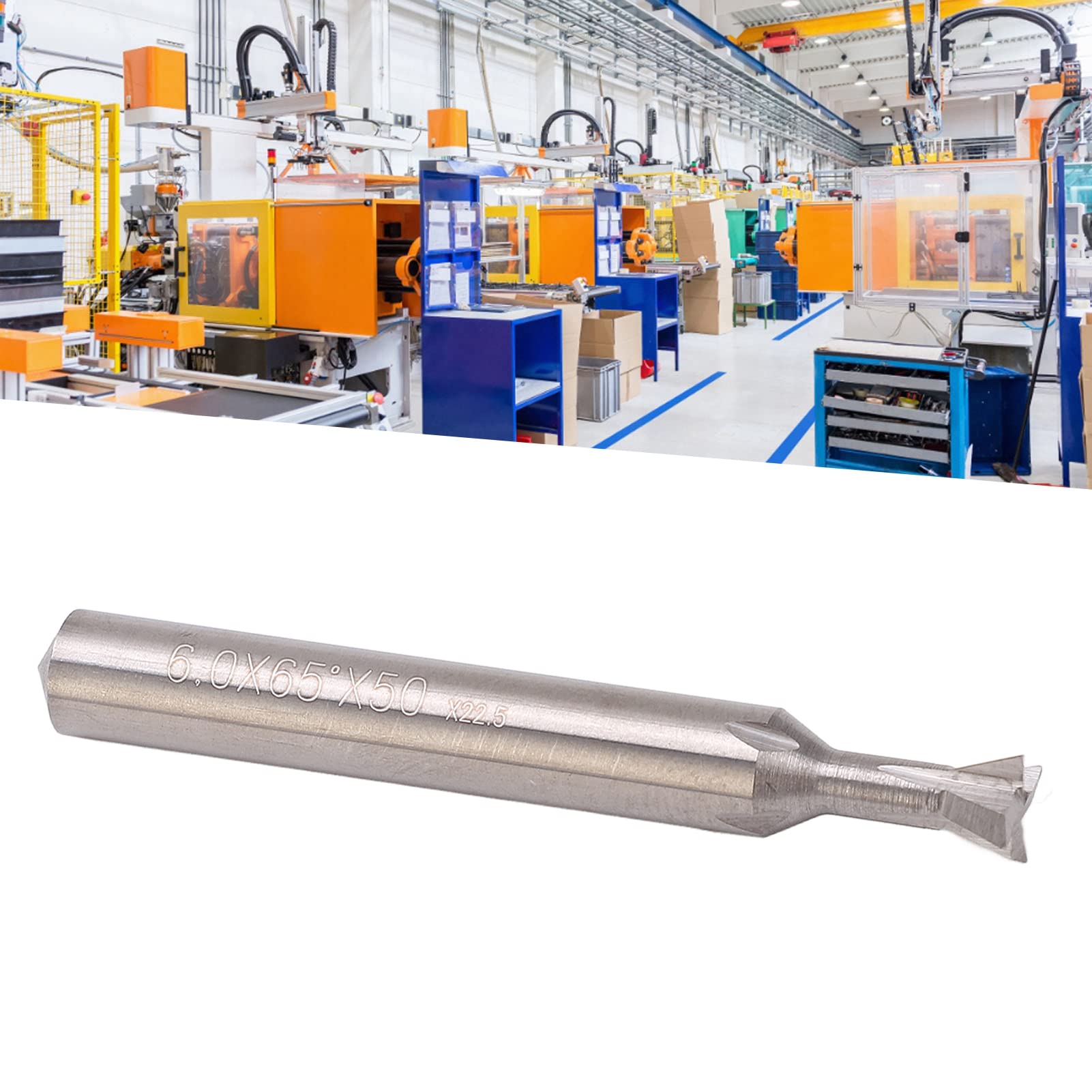 PerGar 50 Mm Schwalbenschwanz-Fräser, Hartmetall, 6 Mm Schaftdurchmesser, 4 Nuten, 50 Mm Länge, Universeller Schwalbenschwanzfräser (65°)