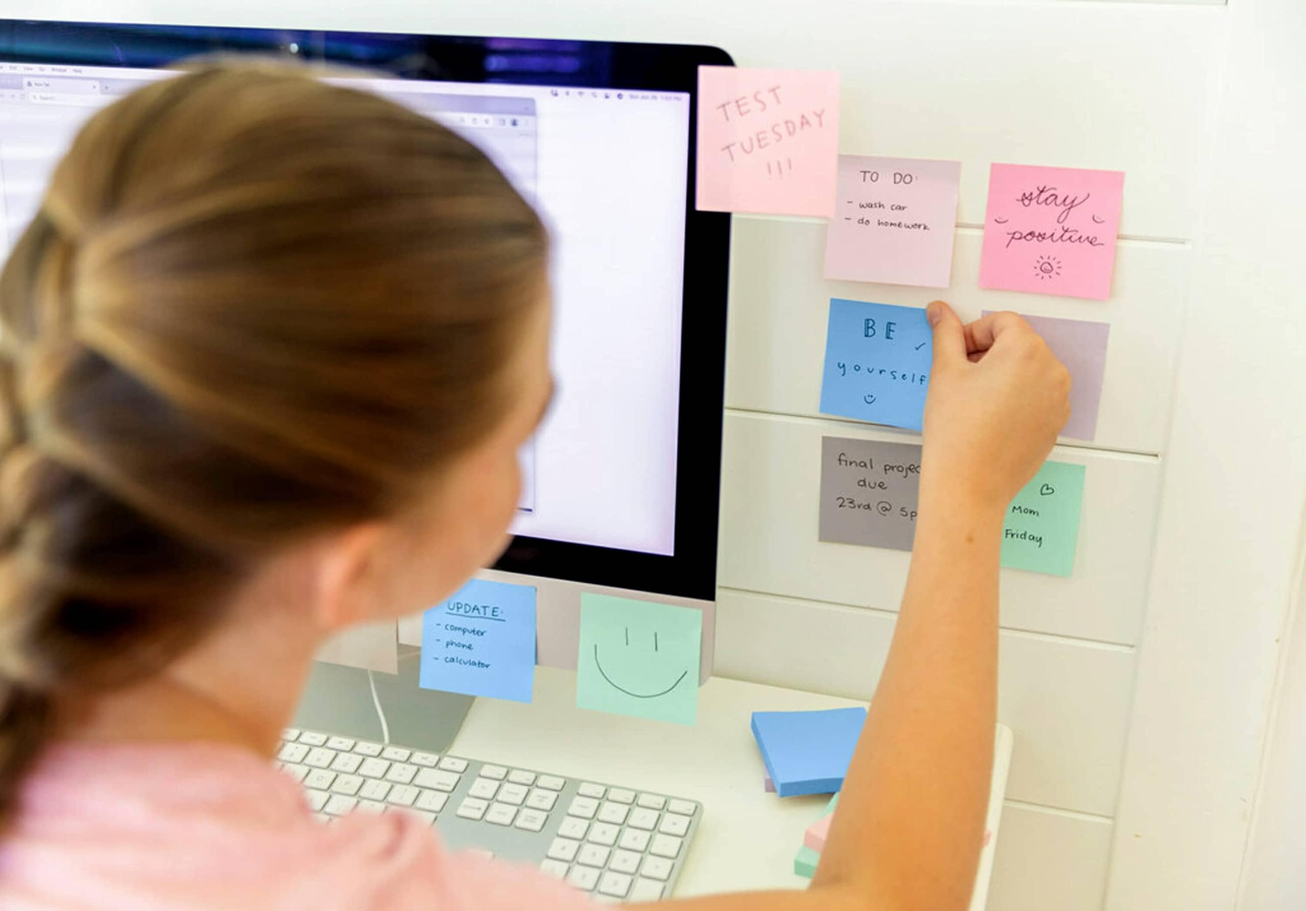 Post-it Super Sticky Recycled Notes, 3x3 in, 24 Pads, 2X The Sticking Power, Bali Collection, Pastel Colors (Lavender, Apricot, Blue, Pink, Mint), 30% Recycled Paper (654-24NH-CP)
