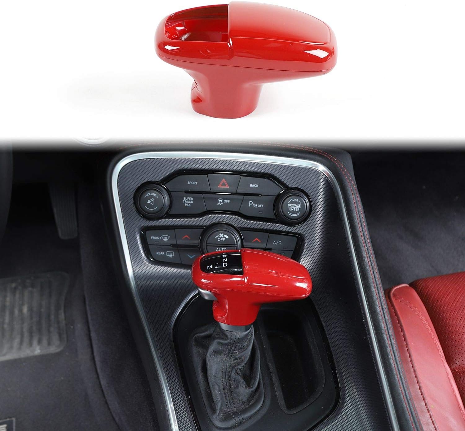 Voodonala for Challenger Charger ABS Gear Shift Shifter Knobs Cover Trim for 2015