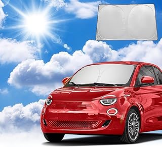 Coleya Windscreen Sun Protection Compatible with Fiat 500 Abarth 595 2017-2025, Fiat 500 Windscreen Parasol, Fiat 500 Accessories Sun Visor, Foldable, UV Rays Protection
