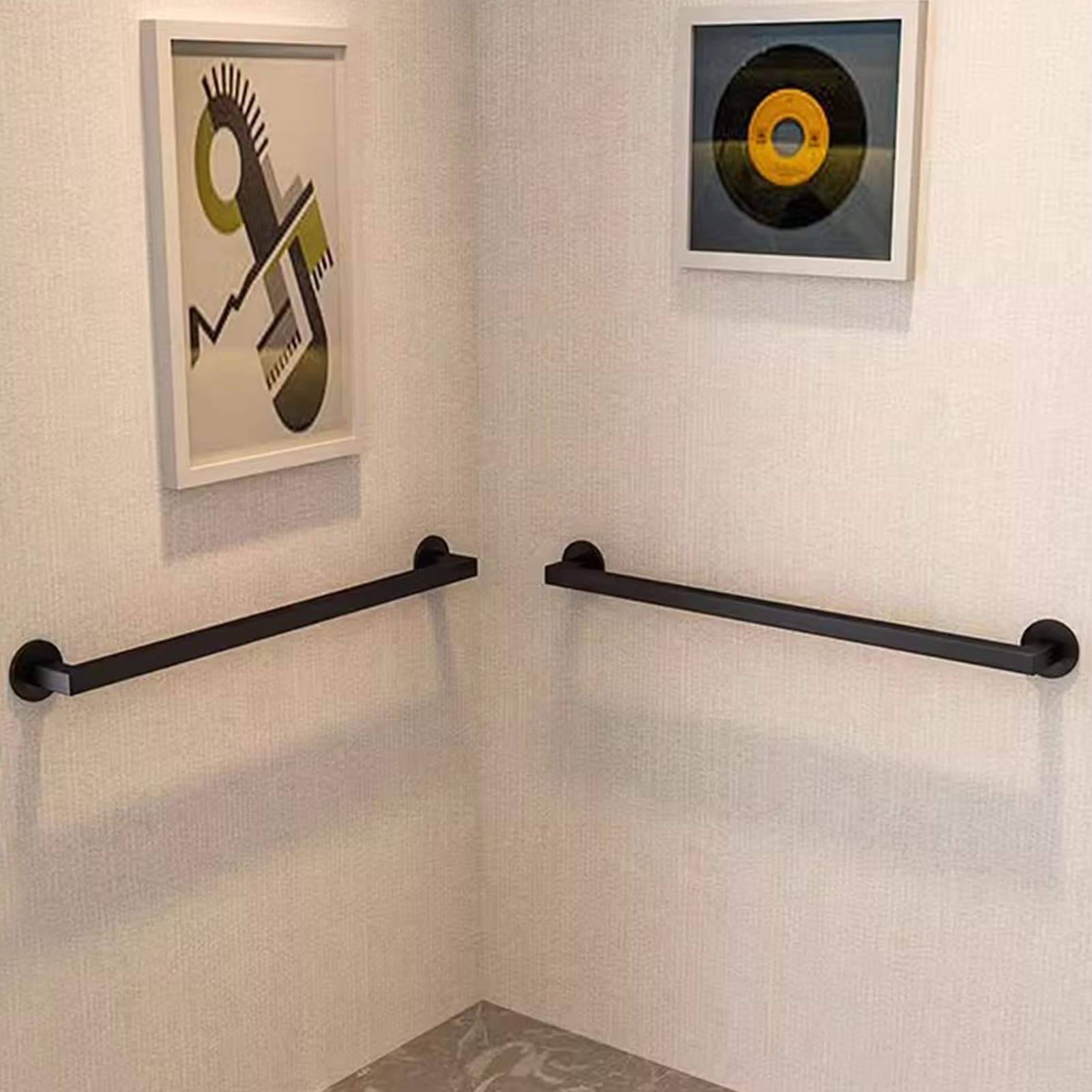 Treppengeländer aus Schmiedeeisen, verzinkt, für Innen- und Außenbereich, mit Wandhalterungen und Metallschrauben für Stufen, Industrie-Stil, 2,8 m, Schwarz