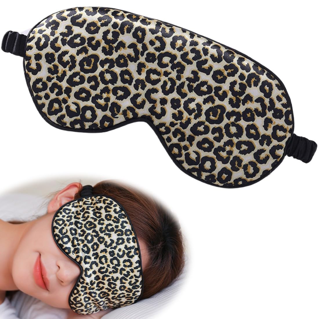 Antifaz para dormir mujer, Antifaz para dormir, cómodo y supersuave, Estilo estampado de leopardo