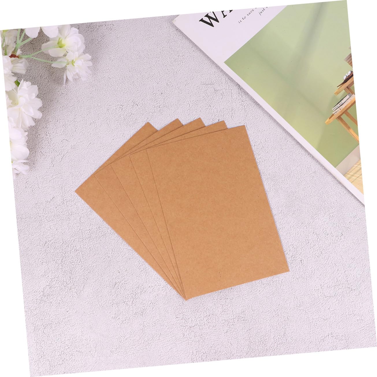150 Stück Kraftpapier Karten Blanko DIY Grußkarten Postkarten zum Bemalen Notizkarten Basteln Nachricht DIY Blank Word Cards aus Stabilem Kraftkarton