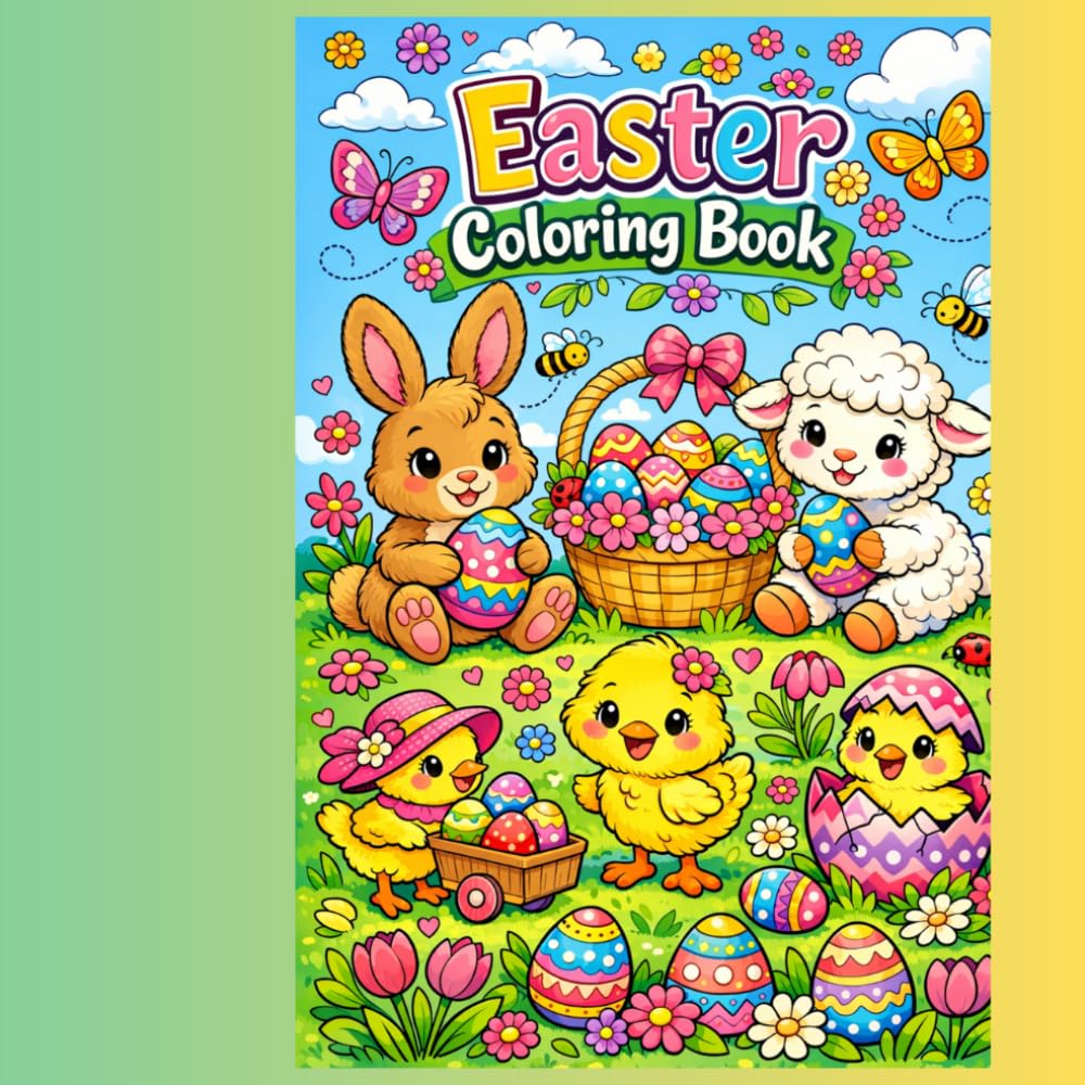 Happy Easter: Easter Coloring book for all ages, Fun and easy Coloring pages of Easter Animals of all sorts
