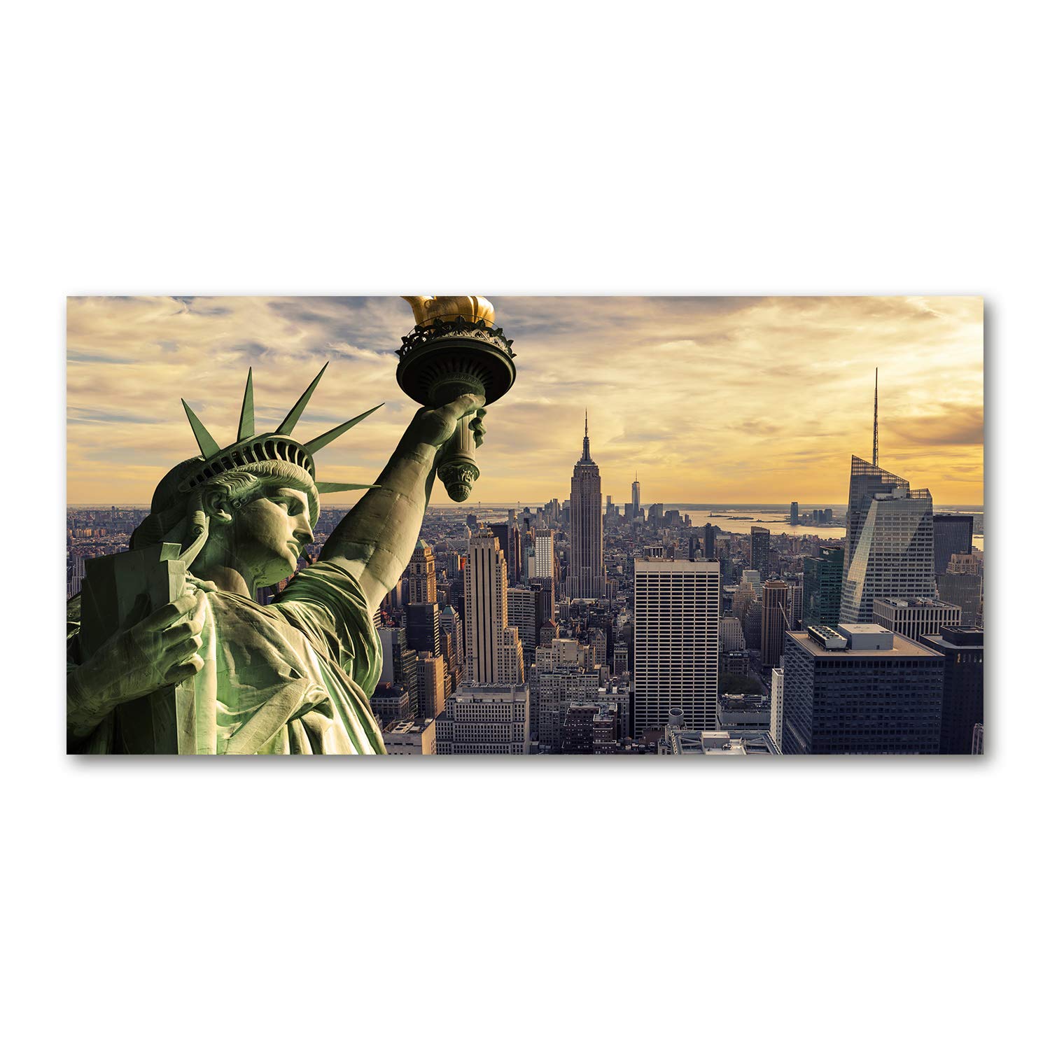 Tableau en verre acrylique Tulup Statue de la Liberté au rendu brillant haut de gamme