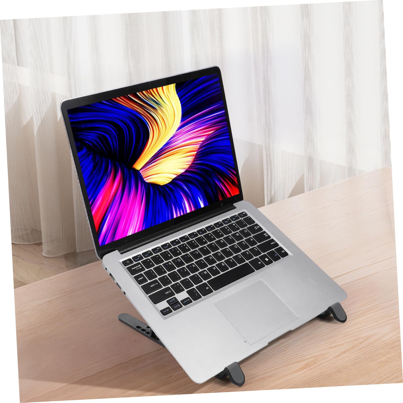 NUOBESTY Supporto di Raffreddamento per Laptop Ventole Nero in PC e Silicone, Base Pieghevole Raffreddamento Pro per Festa Estiva e Laptop Gaming