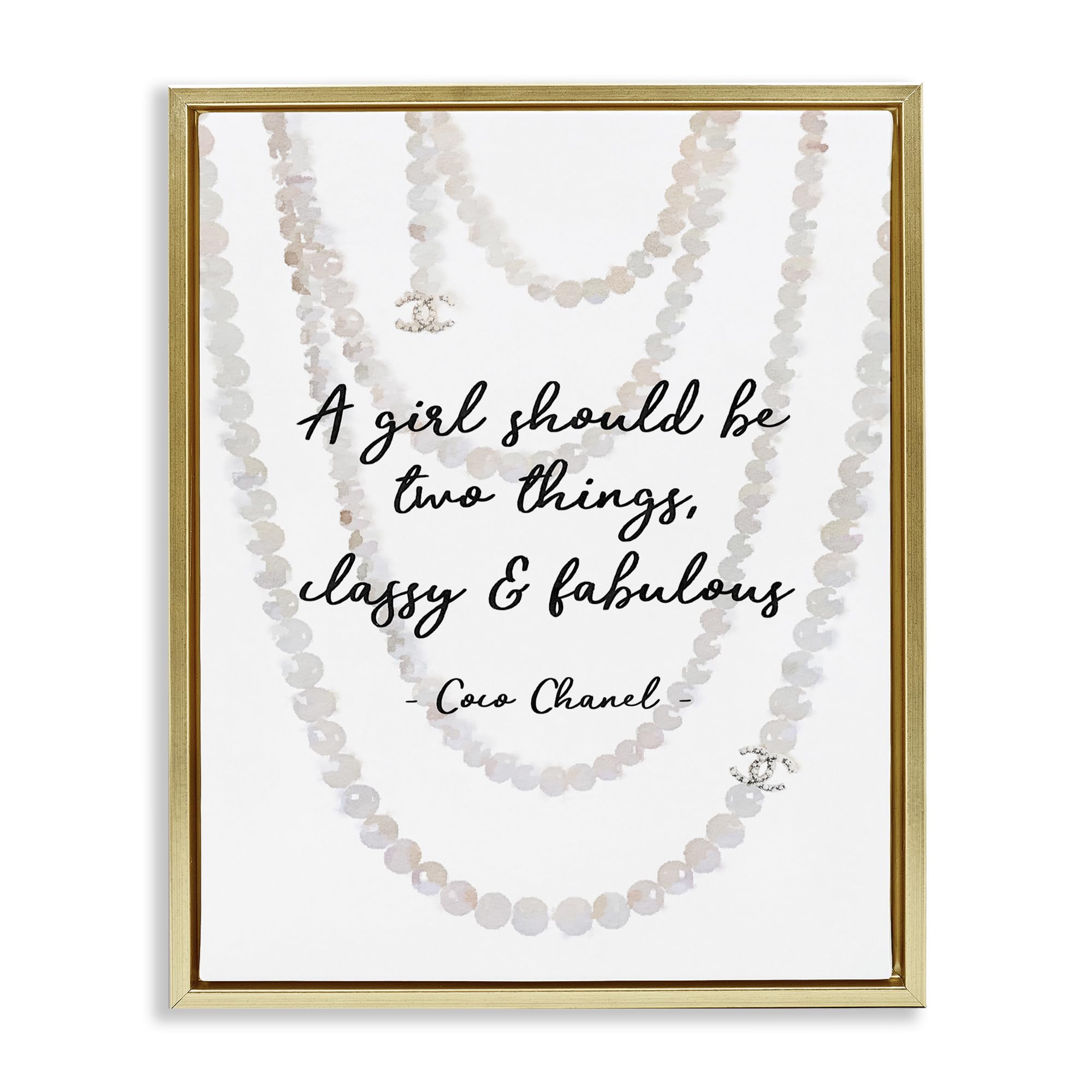 'Classy &amp; Fabulous Fashion Quote'| Floating Frame Canvas Art