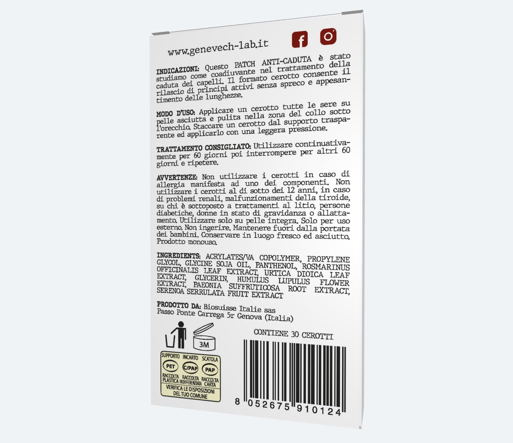 Cerotti Patch Stimolanti Anti-caduta | 30 cerotti