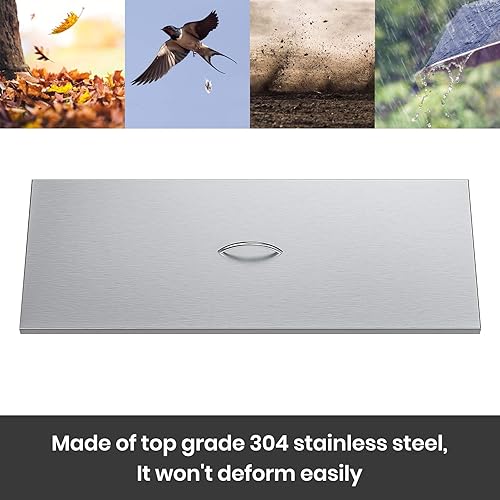 Miniatura 4 de Stanbroil Cubierta para quemador de hoguera de 39 x 15 pulgadas, se adapta a la bandeja rectangular de 36 x 12 pulgadas, acero inoxidable