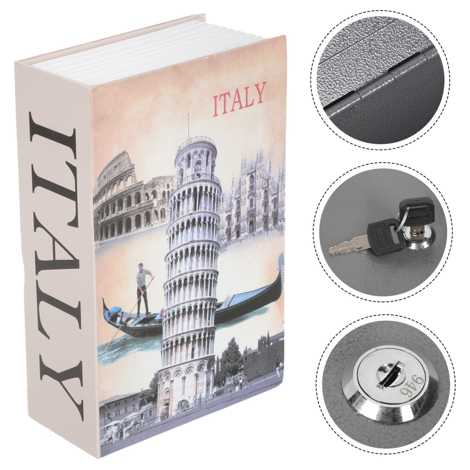Cassaforte a Forma di Libro Serratura a Combinazione e Scomparto Nascosto per Ufficio e Viaggio, Scatola Portatile in Metallo e Plastica per Conservazione Nascosta