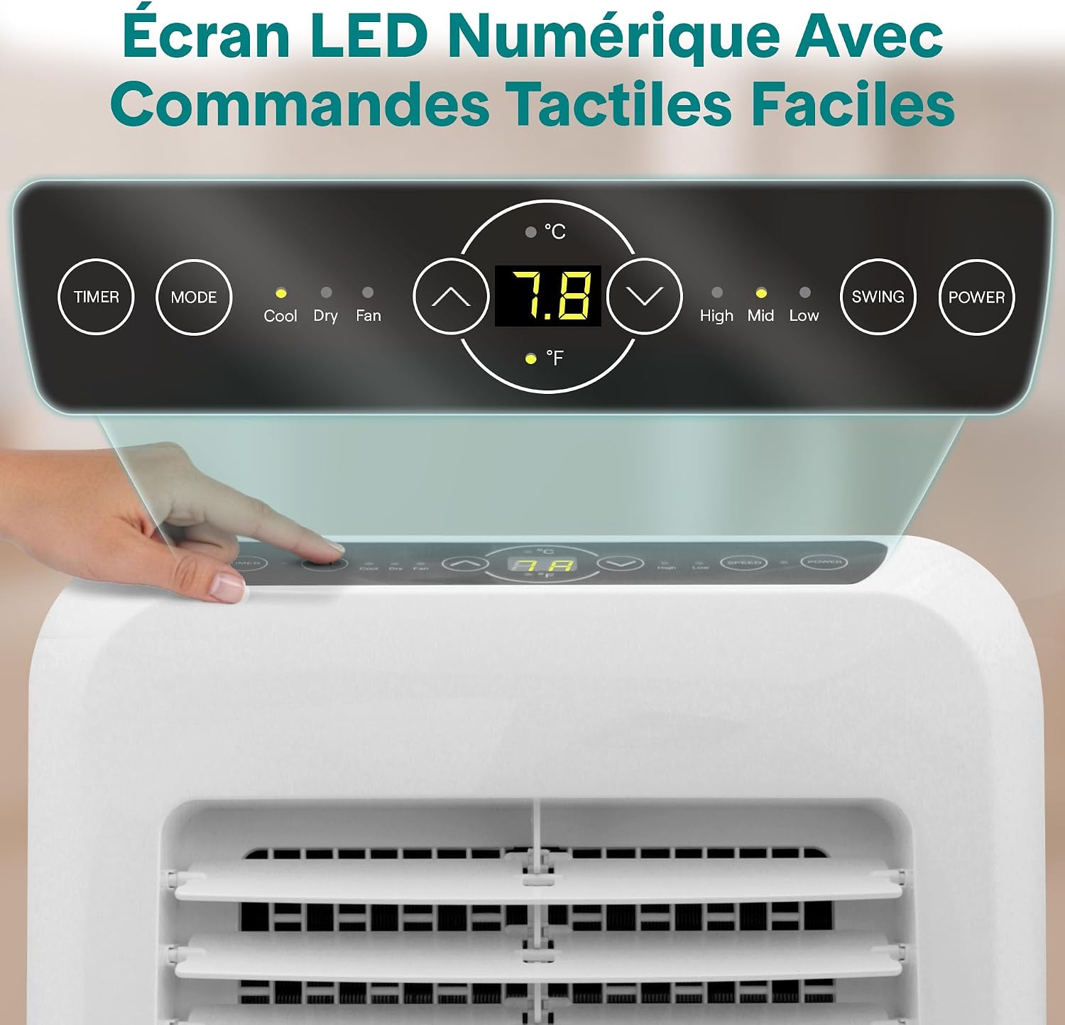 Digital LED control panel with touch buttons