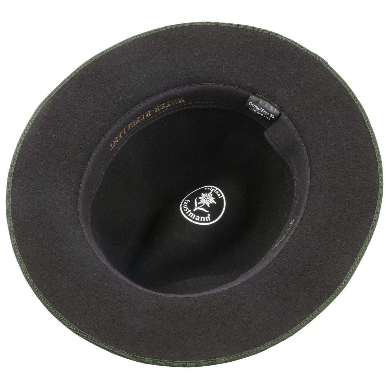 LODENHUT MANUFAKTUR Zillertaler Trachtenhut Traveller Wollfilzhut Ripsband Made in EU Herren Sommer Winter schwarz 59 cm