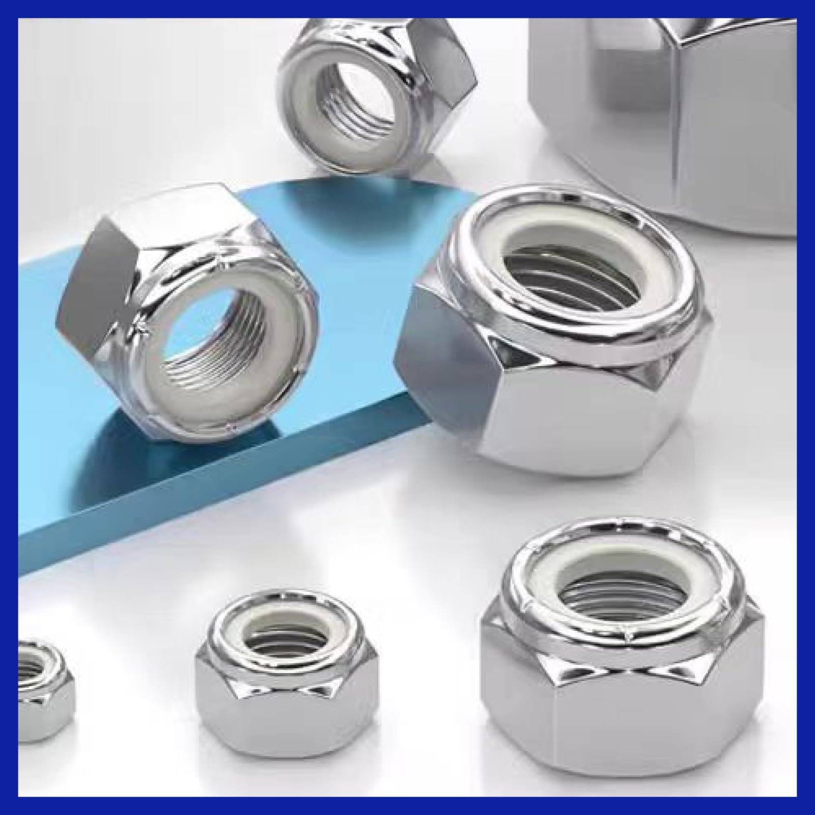 100 Dadi Autobloccanti M2 in Acciaio Inox 304 con Inserto in Nylon, Dadi Esagonali Antivibrazione Resistenti alla Corrosione per Viti, Bricolage, Macchinari, Auto, Applicazioni Esterne e Fai da Te