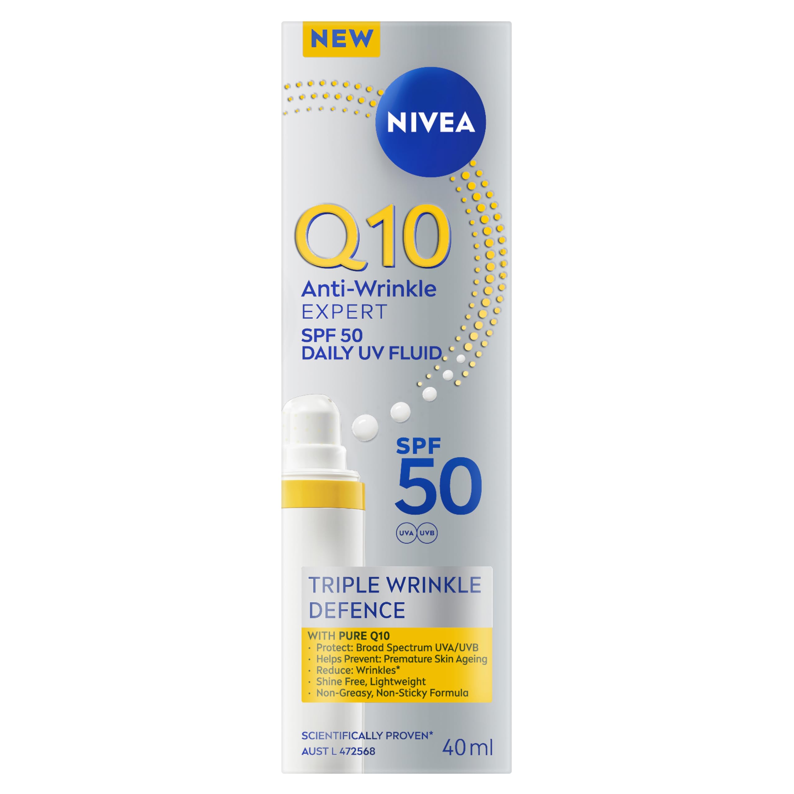 NIVEA Q10 Anti-Wrinkle Expert Daily UV Fluid SPF 50 40ml